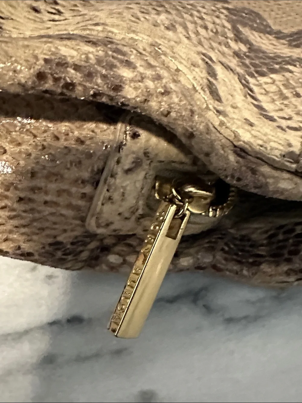 Tory Burch Python Embossed Leather Top Handle Satchel Bag
